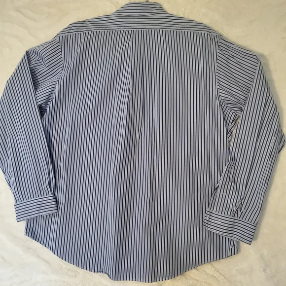 Ralph Lauren Navy Striped Button Down Shirt - Picture 7 of 14